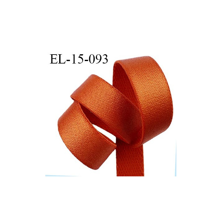 Elastique 16 mm bretelle et lingerie couleur orange cuivré brillant fabriqué en France pour une grande marque prix au mètre