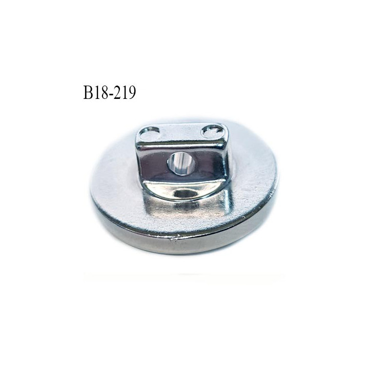 Bouton 18 mm en pvc couleur chromé avec un strass au centre  un diamètre 18 mm épaisseur 2.5 mm prix à l'unité