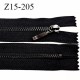 Fermeture 15 cm couleur noir non séparable zip glissière en métal couleur acier anthracite largeur 2,8 cm largeur du zip 4.4 mm