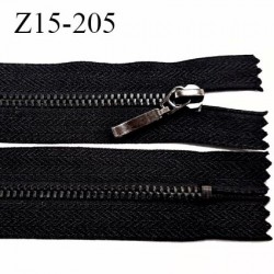 Fermeture 15 cm couleur noir non séparable zip glissière en métal couleur acier anthracite largeur 2,8 cm largeur du zip 4.4 mm