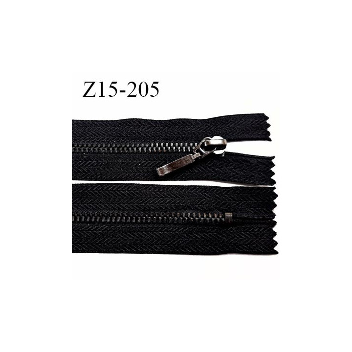 Fermeture 15 cm couleur noir non séparable zip glissière en métal couleur acier anthracite largeur 2,8 cm largeur du zip 4.4 mm