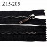 Fermeture 15 cm couleur noir non séparable zip glissière en métal couleur acier anthracite largeur 2,8 cm largeur du zip 4.4 mm