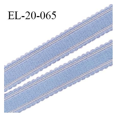 Elastique 20 mm bretelle et lingerie couleur bleu ciel fabriqué en France pour une grande marque largeur 20 mm prix au mètre