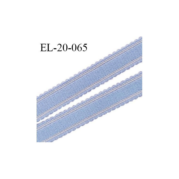 Elastique 20 mm bretelle et lingerie couleur bleu ciel fabriqué en France pour une grande marque largeur 20 mm prix au mètre