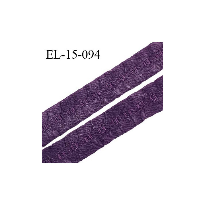 Elastique 16 mm froncé bretelle et lingerie couleur iris élasticité 40 % dessous très doux largeur 16 mm prix au mètre