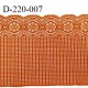 Dentelle 22 cm lycra brodée très haut de gamme couleur orange cuivré fabriqué en France bandes jacquard prix au mètre