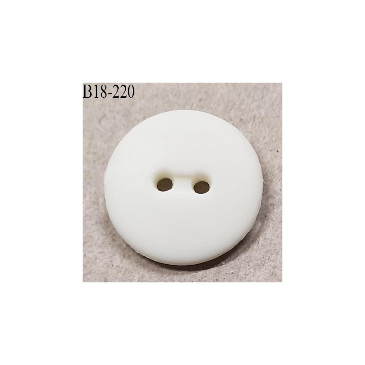 Bouton 18 mm en pvc couleur naturel écru fixation 2 trous diamètre 18 millimètres