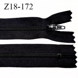 Fermeture zip longueur 18 cm couleur noir non séparable largeur 2.5 cm glissière nylon largeur  4 mm