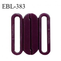 Boucle clip 18 mm attache réglette pvc spécial maillot de bain couleur aubergine haut de gamme prix à l'unité