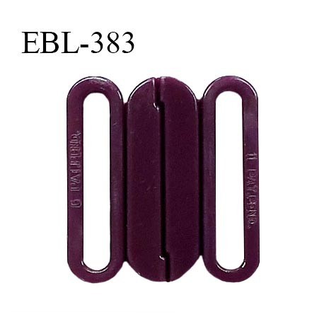 Boucle clip 18 mm attache réglette pvc spécial maillot de bain couleur aubergine haut de gamme prix à l'unité