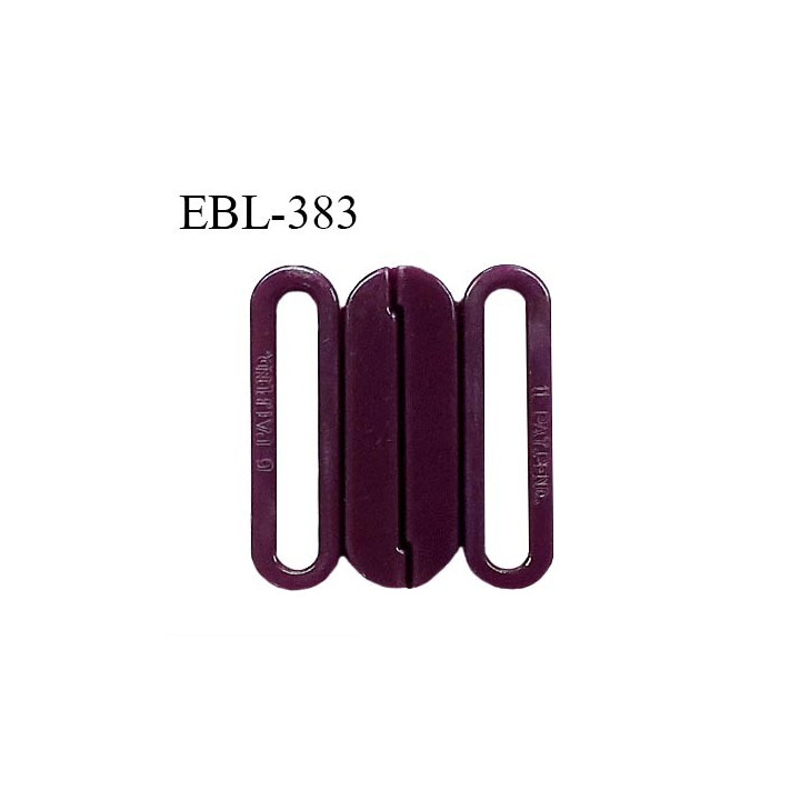 Boucle clip 18 mm attache réglette pvc spécial maillot de bain couleur aubergine haut de gamme prix à l'unité