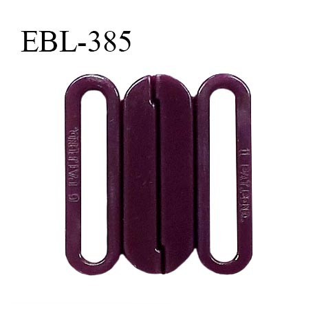 Boucle clip 15 mm attache réglette pvc spécial maillot de bain couleur aubergine haut de gamme prix à l'unité