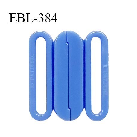 Boucle clip 18 mm attache réglette pvc spécial maillot de bain couleur bleu myosotis haut de gamme prix à l'unité