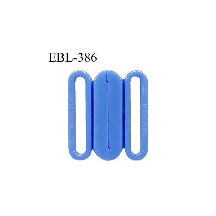 Boucle clip 15 mm attache réglette pvc spécial maillot de bain couleur bleu myosotis haut de gamme prix à l'unité