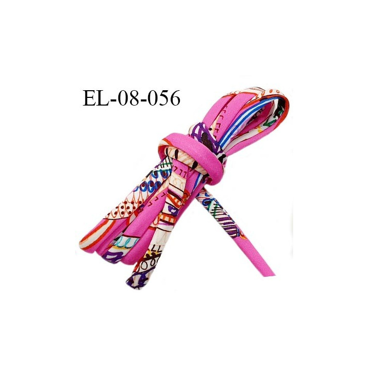Cordon élastique 8 mm ou cache armature underwire casing galon couleur rose multicolore lycra extensible prix au mètre