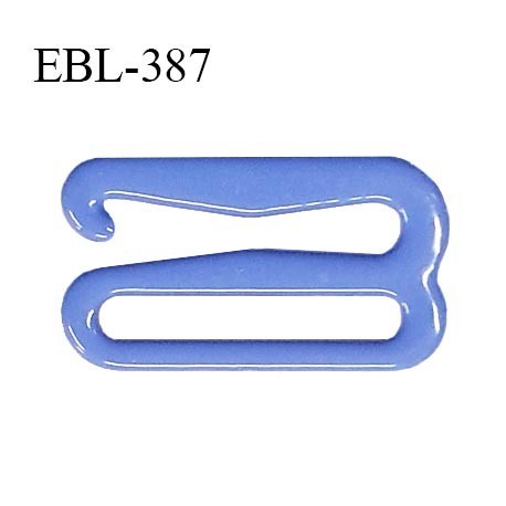 Crochet 15 mm de réglage bretelle soutien gorge en métal laqué couleur bleu myosotis brillant prix à l'unité