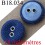 bouton 18 mm couleur bleu en tissu et blanc transparent au dos 2 trous diamètre 18 mm