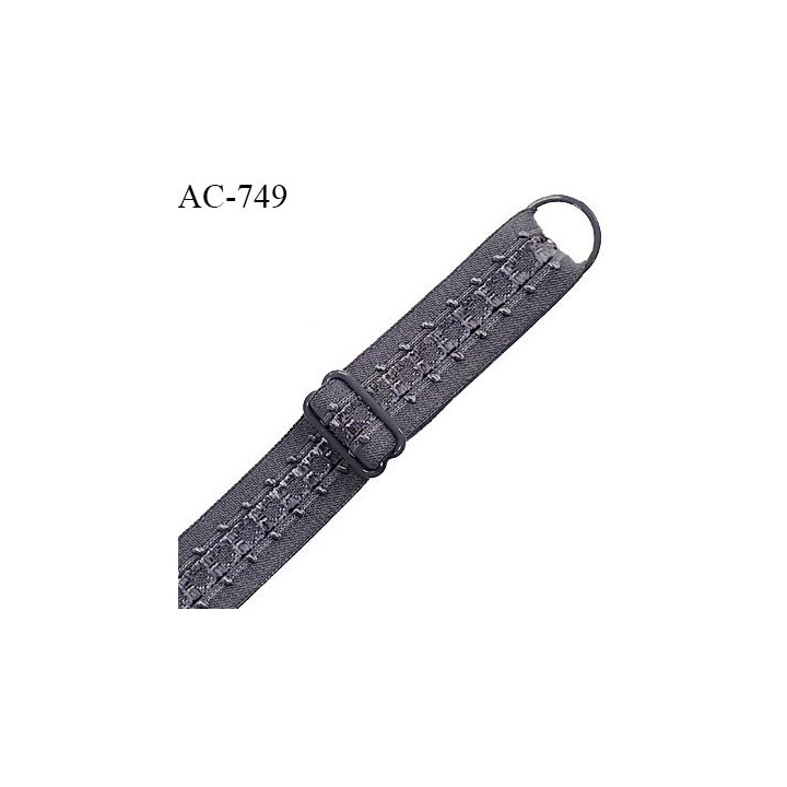 Bretelle lingerie SG 19 mm très haut de gamme couleur titane avec 1 barrette + 1 anneau prix à l'unité