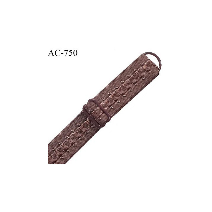 Bretelle lingerie SG 19 mm très haut de gamme couleur macchiato avec 1 barrette + 1 anneau prix à l'unité