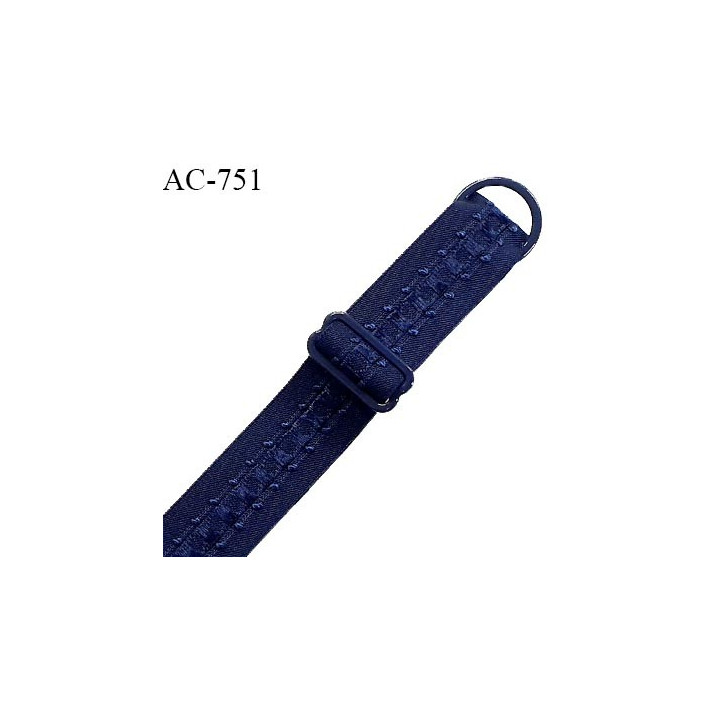 Bretelle lingerie SG 19 mm très haut de gamme couleur bleu nuit avec 1 barrette + 1 anneau prix à l'unité