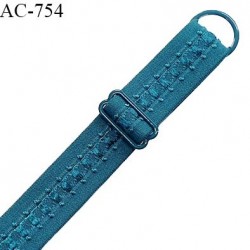 Bretelle lingerie SG 16 mm très haut de gamme couleur bleu vert (vertigo) avec 1 barrette + 1 anneau prix à l'unité