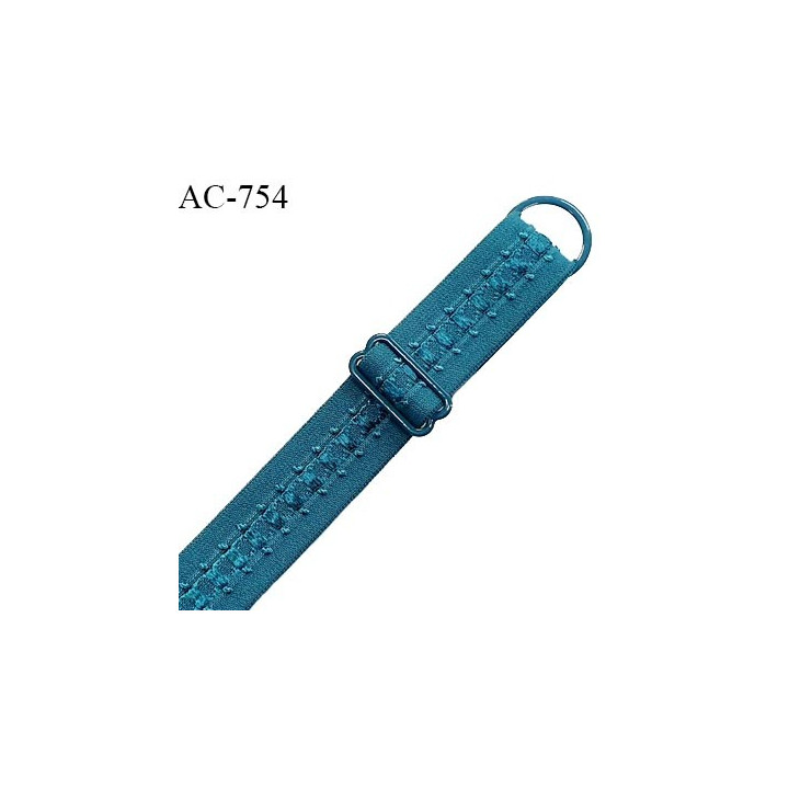 Bretelle lingerie SG 16 mm très haut de gamme couleur bleu vert (vertigo) avec 1 barrette + 1 anneau prix à l'unité