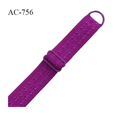 Bretelle lingerie SG 16 mm très haut de gamme couleur fuchsia avec 1 barrette + 1 anneau prix à l'unité
