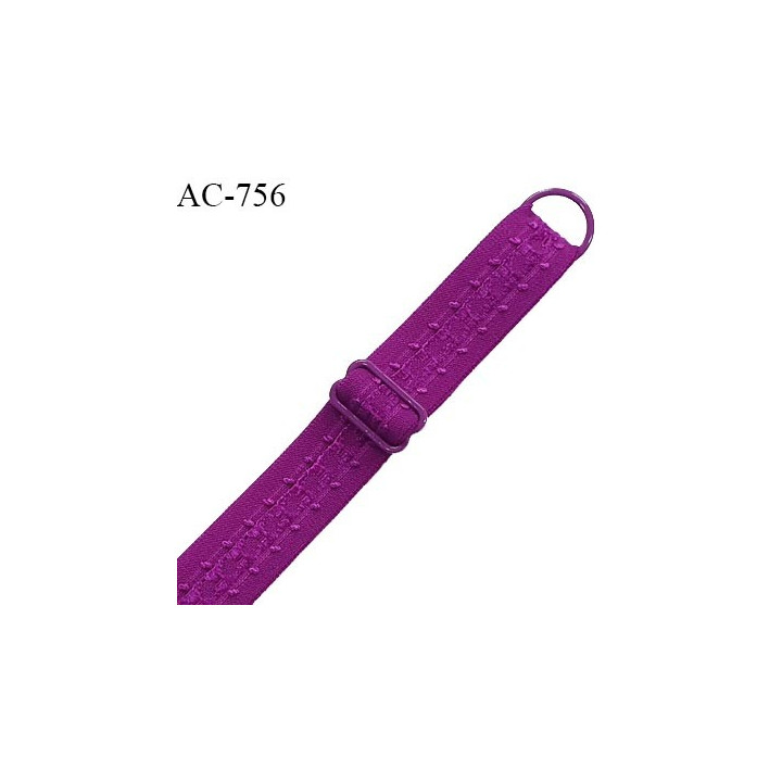 Bretelle lingerie SG 16 mm très haut de gamme couleur fuchsia avec 1 barrette + 1 anneau prix à l'unité