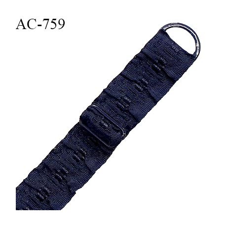 Bretelle 17 mm lingerie SG couleur bleu marine très haut de gamme finition avec 1 barrette + 1 anneau prix à la pièce