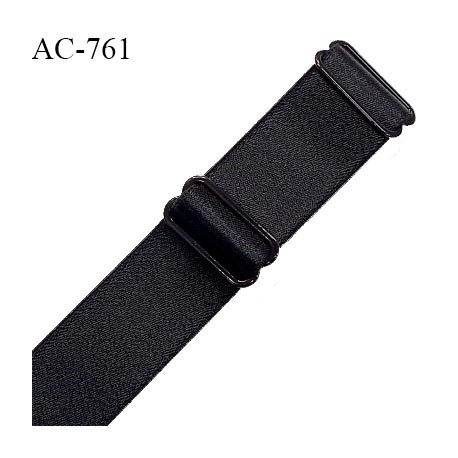 Bretelle lingerie SG 24 mm très haut de gamme couleur noir avec 2 barrettes longueur 28 cm prix à l'unité