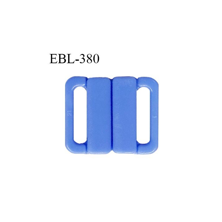 Boucle clip 16 mm attache réglette pvc spécial maillot de bain couleur bleu myosotis haut de gamme prix à l'unité