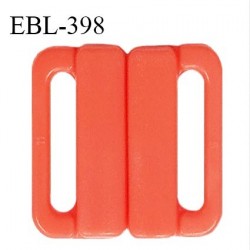 Boucle clip 25 mm attache réglette pvc spécial maillot de bain couleur orange nectarine haut de gamme prix à l'unité