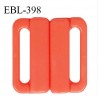 Boucle clip 25 mm attache réglette pvc spécial maillot de bain couleur orange nectarine haut de gamme prix à l'unité