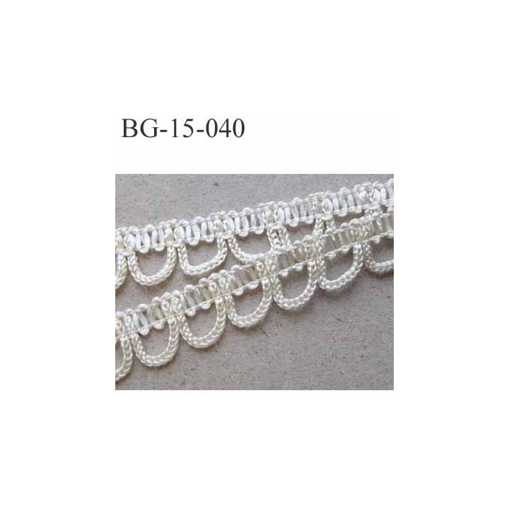  galon ruban boutonnière synthétique largeur 15 mm couleur naturel écru brillant très solide prix au mètre