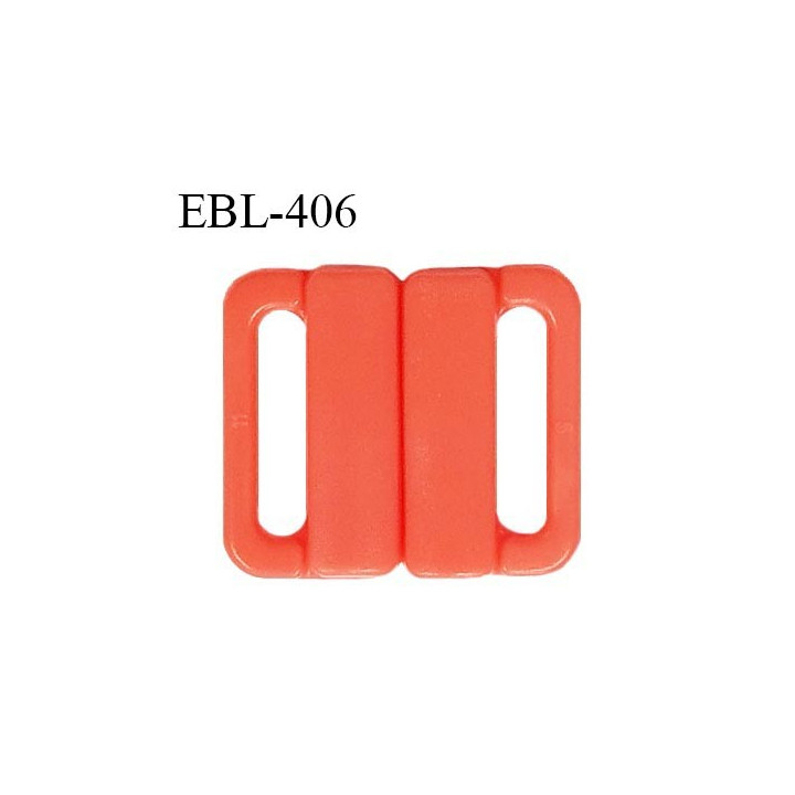 Boucle clip 20 mm attache réglette pvc spécial maillot de bain couleur orange nectarine haut de gamme prix à l'unité