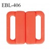 Boucle clip 20 mm attache réglette pvc spécial maillot de bain couleur orange nectarine haut de gamme prix à l'unité