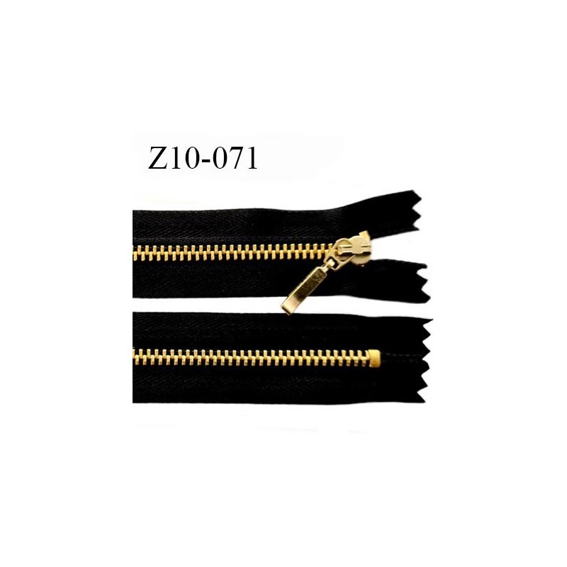 Fermeture Eclair-Plus® fine métal doré SEPARABLE noir - 6 mm - Ma