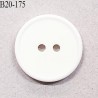 Bouton 20 mm en pvc couleur naturel 2 trous diamètre 20 mm épaisseur 3 mm prix à l'unité