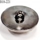 Bouton 18 mm pvc  couleur acier chromé  diamètre 18 millimètres accroche avec un anneau au dos