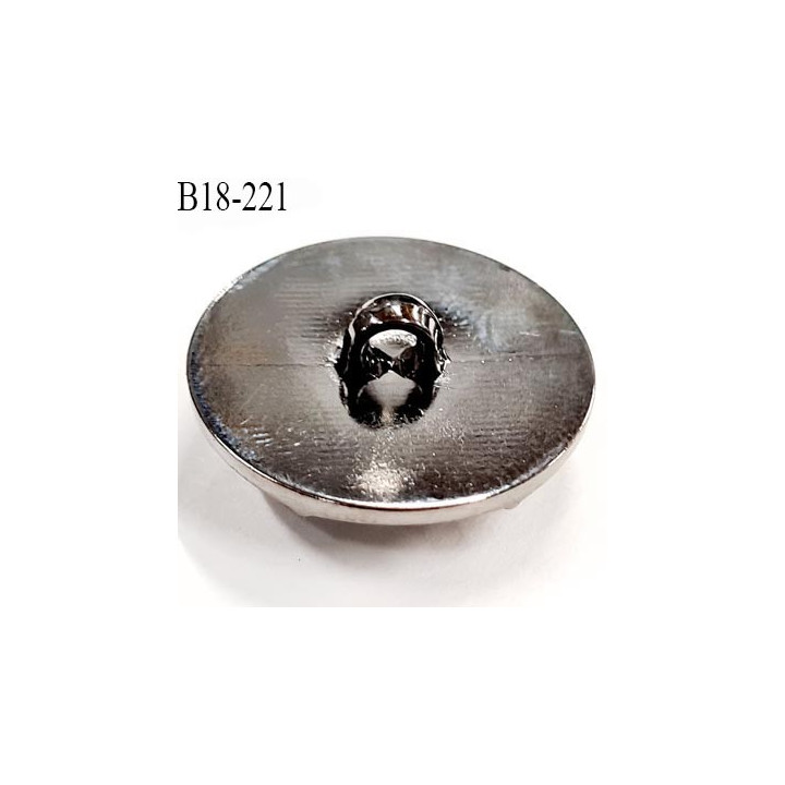 Bouton 18 mm pvc  couleur acier chromé  diamètre 18 millimètres accroche avec un anneau au dos