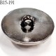 Bouton 15 mm pvc  couleur acier chromé  diamètre 15 millimètres accroche avec un anneau au dos