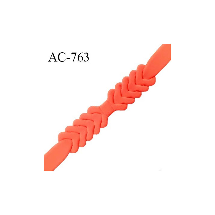 Ceinture double 25 mm pour ceinture ou bretelle ou autres couleur nectarine style néoprène extensible prix à l'unité