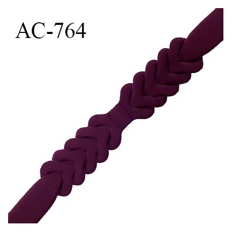 Ceinture ou bretelle 25 mm couleur pourpre style néoprène extensible largeur 2.5 cm longueur 53 cm prix à l'unité