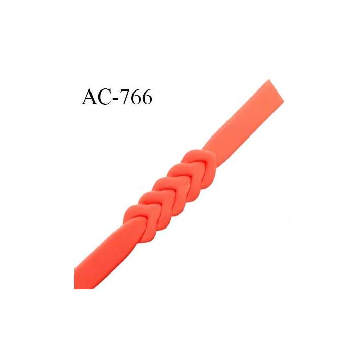 Ceinture ou bretelle 25 mm couleur nectarine style néoprène extensible largeur 2.5 cm longueur 55.5 cm prix à l'unité