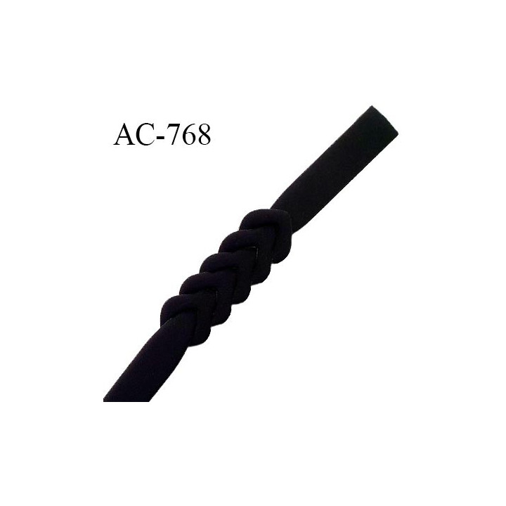 Ceinture ou bretelle 25 mm couleur noir style néoprène extensible largeur 2.5 cm longueur 55.5 cm prix à l'unité