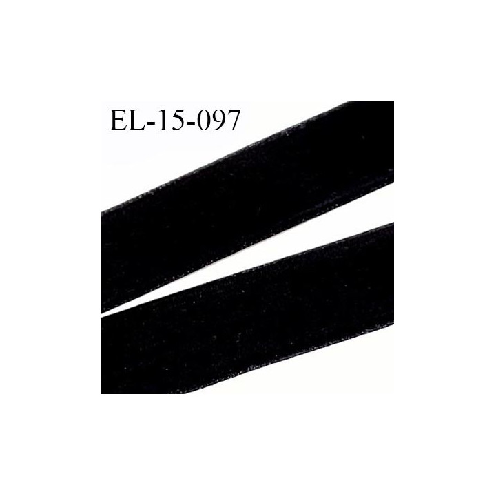 Elastique 16 mm velours sur une face couleur noir très doux bonne élasticité largeur 16 mm prix au mètre