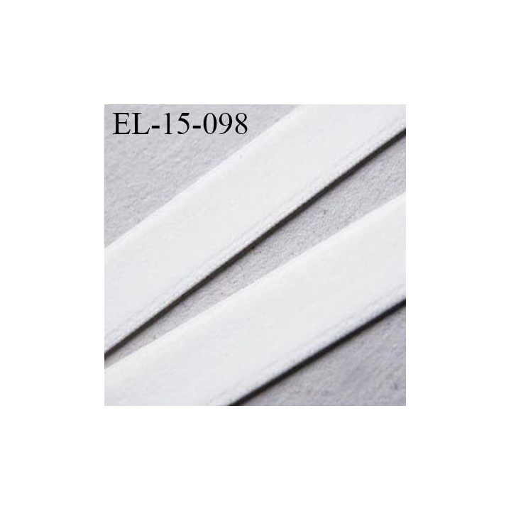 Elastique 16 mm velours sur une face couleur naturel écru très doux bonne élasticité largeur 16 mm prix au mètre