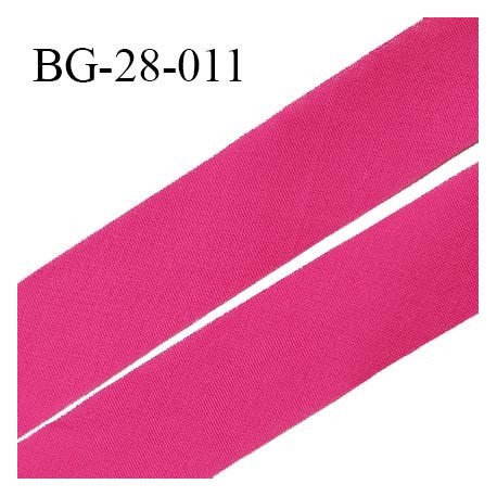 Biais à plat 28 mm à plier en polycoton couleur rose largeur 28 mm prix au mètre