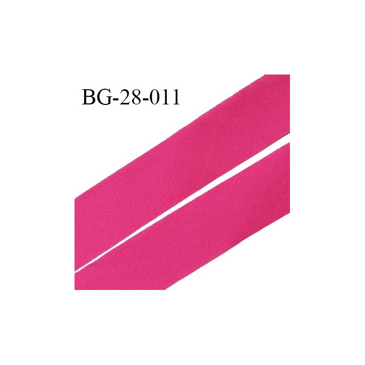 Biais à plat 28 mm à plier en polycoton couleur rose largeur 28 mm prix au mètre