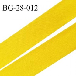 Biais à plat 28 mm à plier en polycoton couleur jaune largeur 28 mm prix au mètre